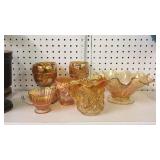 7 Pieces Merigold Carnival Glass