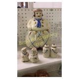 Shawnee Cookie Jar & 2 Pair Salt & Peppers