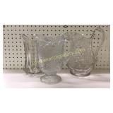 3 Pattern Glass Water Pitchers