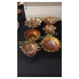6 Pieces Marigold Carnival Glass