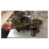 5 Pieces Amethyst Carnival Glass