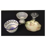 4 Pieces Crystal, Porcelain and China