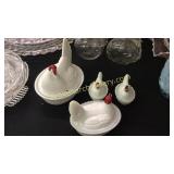Set of 4 Milk Glass Hen on Nest