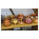 21 Pieces Marigold Carnival Glass