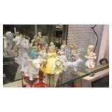 12 Figurines Little Girls & Dogs