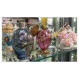 2 Overlay Glass Perfume Atomizers