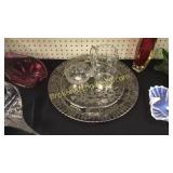 Sterling Rimmed Pitcher & Bowl, 2 Silver Overlay