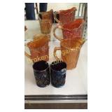 6 Pieces Carnival Glass