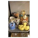 10 Pieces Assorted Figurines, Planters, Bank