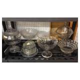 7 Pieces Glass Compotes, Covered Dishes