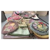 22 Pieces Needlepoint and Hooked Chair Pads