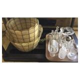 8 Pcs Assorted Glassware & 3 Formica Shades