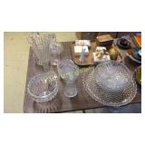 4 Pieces Crystal & American Fostoria Punch Bowl