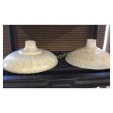 2 Milk Glass  Globes