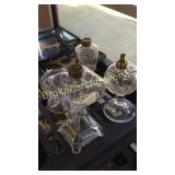 4 Glass Oil Lamps