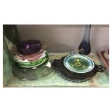 13 Pieces Depression and Art Glass