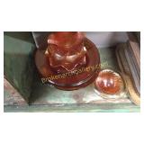 9 Pieces Marigold Carnival Glass