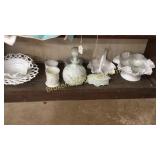 14 Pieces Assorted Milk Glass