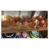 21 Pieces Marigold Carnival Glass