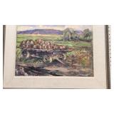 Oil Painting, Landscape with Wagon