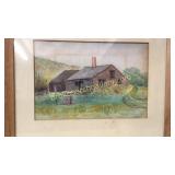 Cabin Watercolor, Signed EH Jones