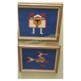 2 Framed Woven Textiles