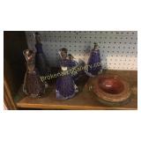 6 Blown Art Glass Items