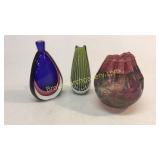 3 Pieces Art Glass