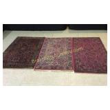 3 Vintage Persian Throw Rugs