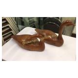 2 Carved Geese