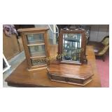 Mahogany Shaving Mirror & What-Not Shelf