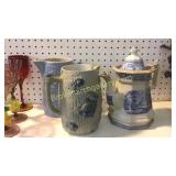 2 Stoneware Pitchers & 1 Ironstone Pitcher