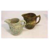 2 Spongeware Pitchers