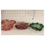 3 Pieces Art Glass