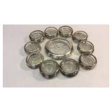 Sterling Rim Wine Coaster, 20 Plated Coasters