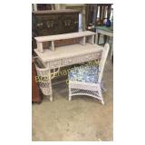 Wicker Desk & Chair