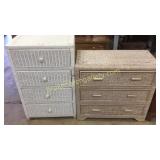 Two decorative wicker chest