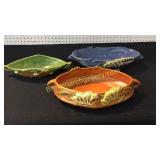 3 Roseville Console Bowls