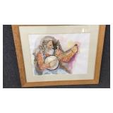 Watercolor Banjo Player
