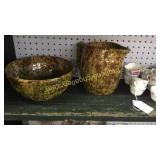 Spongeware Bowl & Pitcher