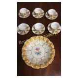 Meissien Tea Cups W Saucers, Meissien