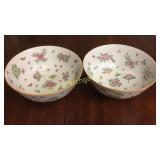 Pair Hand Painted Asian Porcelain Bowls