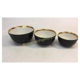 Set of 3 Halls Black Batter Bowls