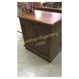 2 Door Cupboard W Heart Pine Slab Top
