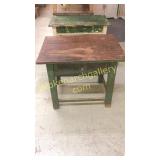 European Pine 1 Drawer Work Table in Green Paint