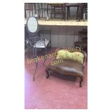 Slipper Chair & Iron Washstand