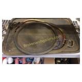 4 Brass, Copper Serving Trays