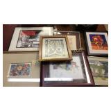 Group Of 6 Assorted Prints & Needlepoint