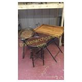 2 Serving Trays on Stand & Side Table