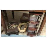 3 Stools & What-Not Shelf